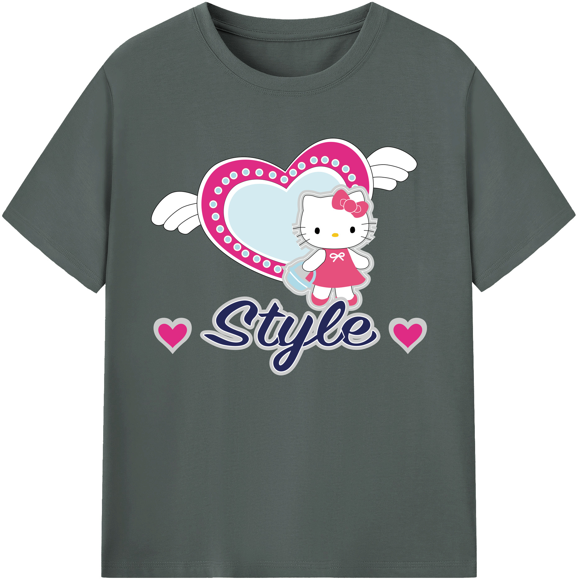 （画像用） Hello Kitty ハローキティ 綿100％ メンズ半袖Tシャツ｜肌触りやわらか＆通気性